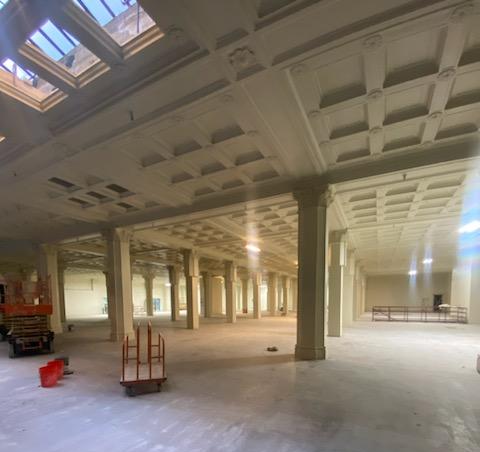Restored plaster ceiling section