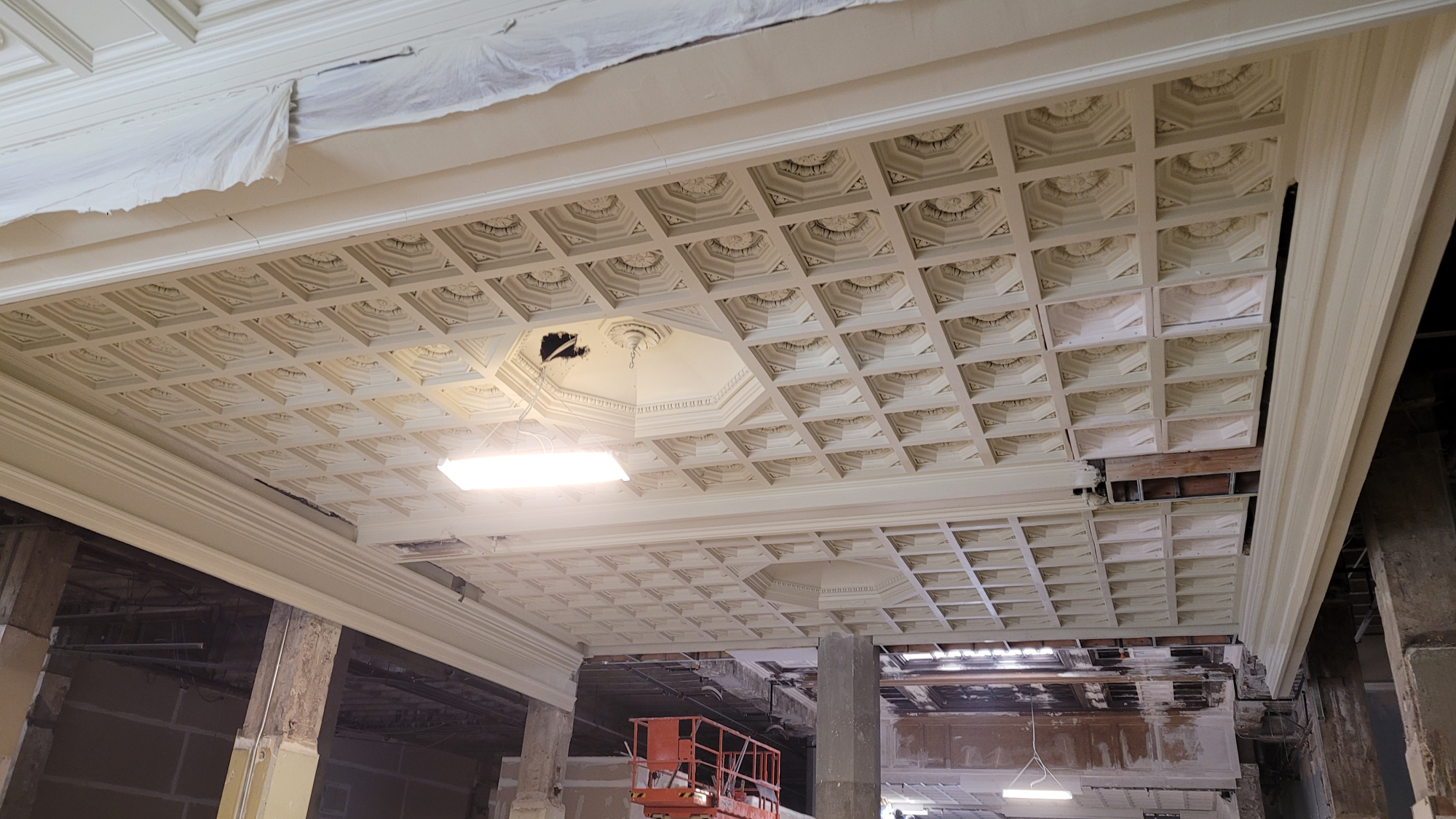 Final restored decorative plaster ceiling